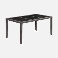 Table De Jardin Résine Tressée, 6 Fauteuils Couleur : Marron / Ecru -Maison Meubles wk150kdr6bn cb2fc76721bb640edaf97b1c29020de3