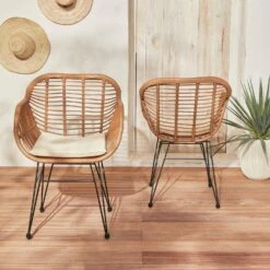 Fauteuil Effet Rotin Résine Et Métal (lot De 2) -Maison Meubles wkchrx2bamb af0020fcfcf712b10abee8a928c839b4