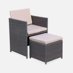 Table De Jardin Encastrable Résine Tressée, 12 Fauteuils Couleur : Marron / Taupe 8 Table De Jardin Encastrable Résine Tressée, 12 Fauteuils Couleur : Marron / Taupe -Maison Meubles wkdgcube12chbn c9fbf3b9f12bdbacee4fc056972926a4