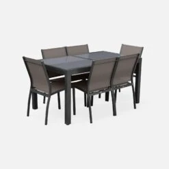 Table De Jardin Extensible Aluminium, 6 Chaises Couleur : Gris / Gris Taupe -Maison Meubles xtp150r6co d8b352dd0e8c1ceca4d53120312e791d