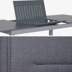 Table De Jardin Extensible Aluminium, 8 Chaises Couleur : Gris / Gris Foncé -Maison Meubles xtsaf245r8at d60edadfbaff0b2e30b72afad518e2ad
