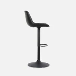 Tabouret Bar Réglable 60,5/81,5cm Simili Cuir (lot De 2) Couleur : Noir -Maison Meubles IBSAJPUX2BK 03
