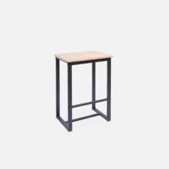 Set Table Haute Avec 2 Tabourets De Bar Couleur : Noir -Maison Meubles IDS60R2 03
