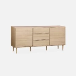 Buffet Effet Bois 2 Portes 160 Cm Couleur : Bois 9 Buffet Effet Bois 2 Portes 160 Cm Couleur : Bois -Maison Meubles IMKBUFFET160WD 01