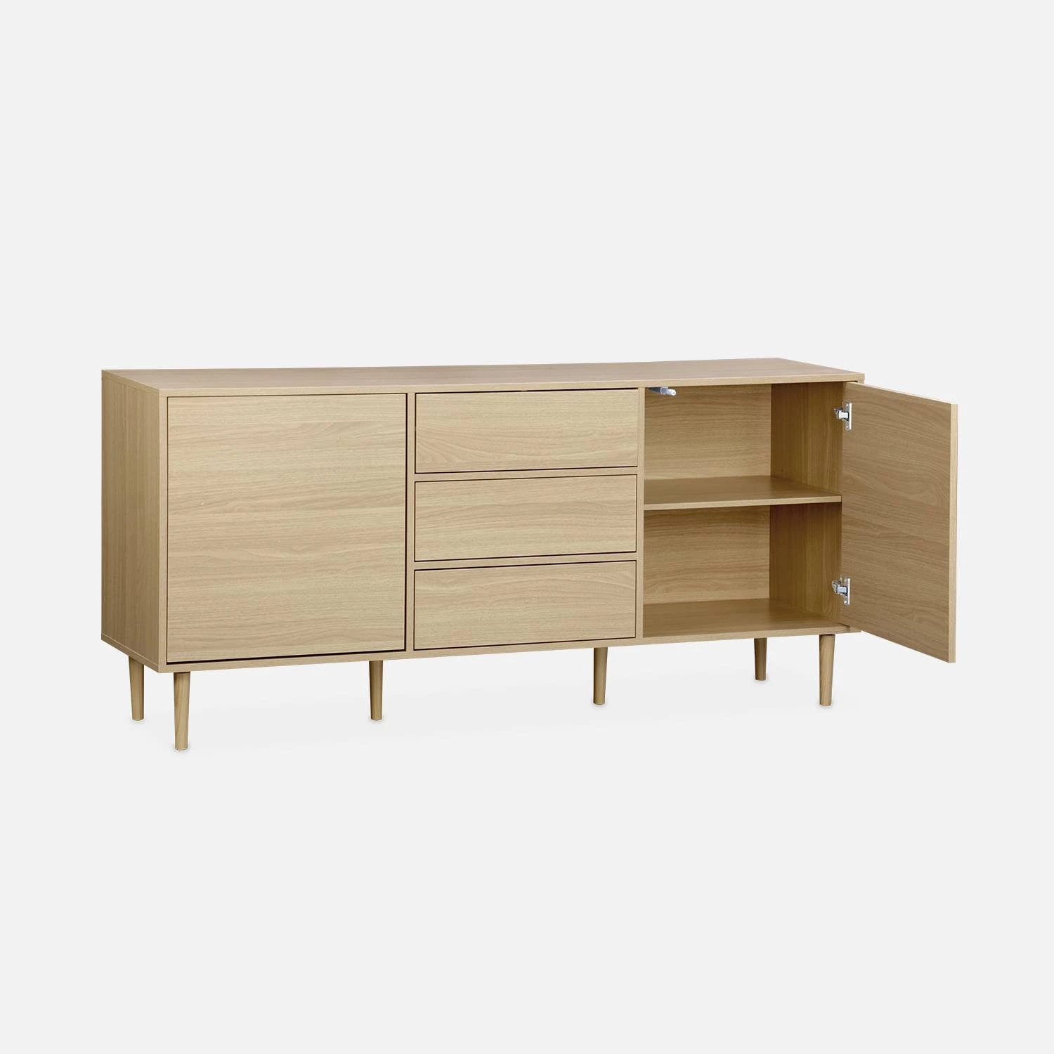 Buffet Effet Bois 2 Portes 160 Cm Couleur : Bois 4 Buffet Effet Bois 2 Portes 160 Cm Couleur : Bois – Image 4