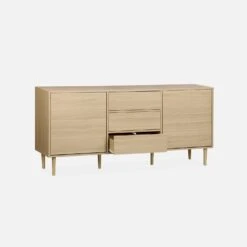 Buffet Effet Bois 2 Portes 160 Cm Couleur : Bois 11 Buffet Effet Bois 2 Portes 160 Cm Couleur : Bois -Maison Meubles IMKBUFFET160WD 03