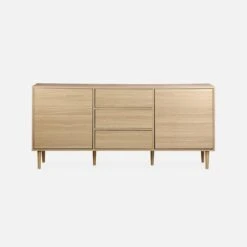 Buffet Effet Bois 2 Portes 160 Cm Couleur : Bois 12 Buffet Effet Bois 2 Portes 160 Cm Couleur : Bois -Maison Meubles IMKBUFFET160WD 04