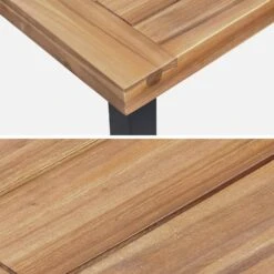 Table Intérieur / Extérieur Bois Et Métal + 4 Chaises En Corde Empilables Couleur : Beige -Maison Meubles ac150kd4rpbg c51b8114bb265a2f41c6c2b6adb2b7cf