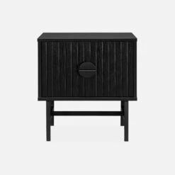 Table De Chevet Effet Bois Rainuré Noir -Maison Meubles ibazbedside 54c8d7ac8edd67c9c7767c54c8385752