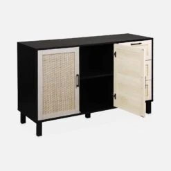 Buffet Scandinave Effet Bois Et Cannage 2 Portes 120 Cm -Maison Meubles ibcanbuffet 02b4cb5eb7210c6da45acbdc1678defd