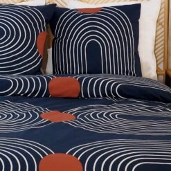 Parure De Lit 2 Places Imprimé Courbes Oblongues En Coton Adouci -Maison Meubles ibedpca240cur 8bbd1ee9770edd0d16e9bcefaba8b61d