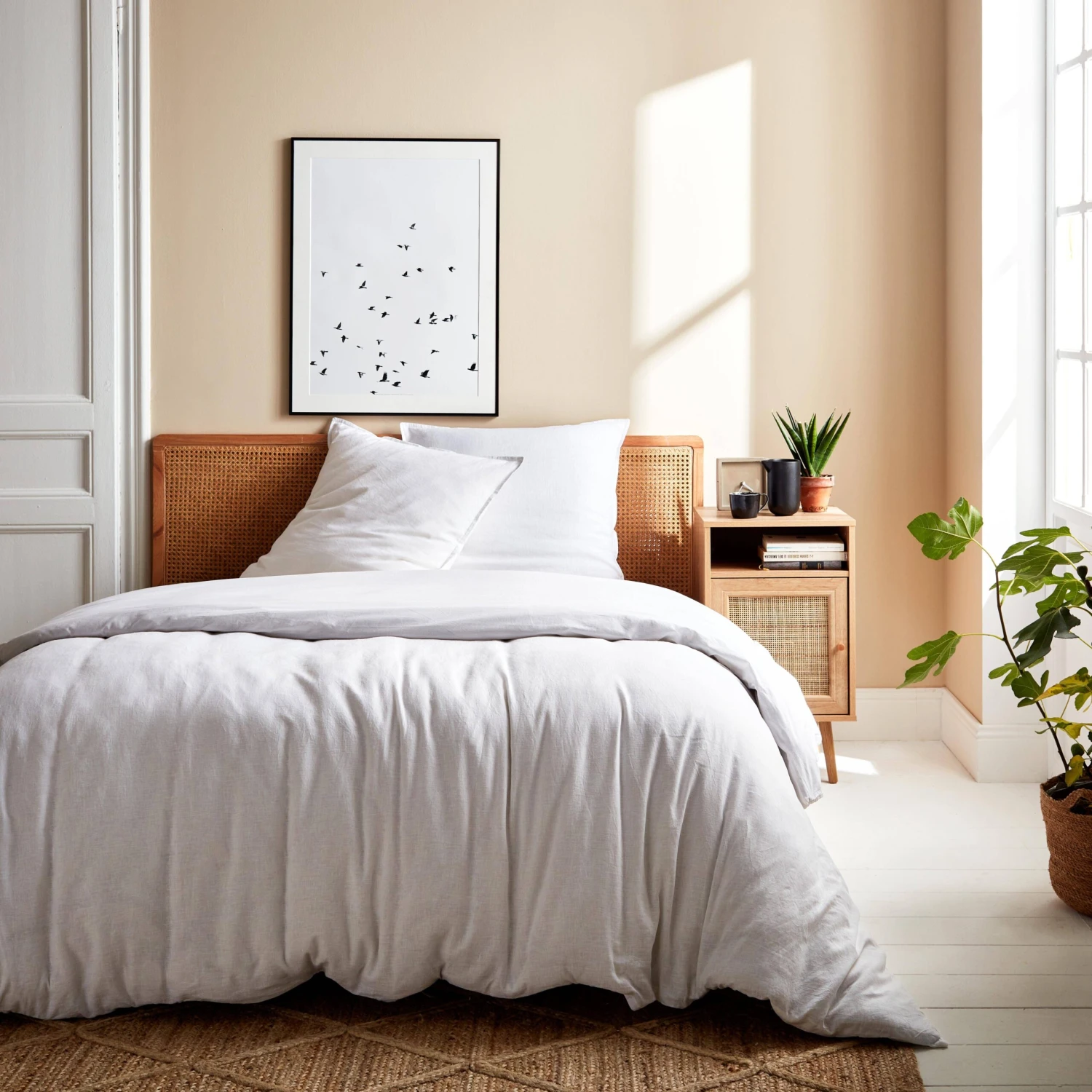 Parure De Lit 2 Places Coton Lin Lavé Blanc 1 Parure De Lit 2 Places Coton Lin Lavé Blanc