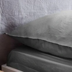 Parure De Lit 2 Places Microfibre Lavée Anthracite -Maison Meubles ibedpmcl240at 6dd703fa730128dd62f1d81021ff29cc