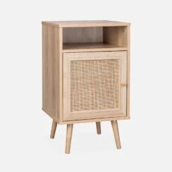 Table De Chevet Scandinave En Cannage Couleur : Naturel -Maison Meubles ibobedside e08e363e16ce01e04df3d4e7de25a7c2