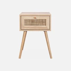 Table De Chevet Effet Bois Et Cannage, 1 Tiroir 10 Table De Chevet Effet Bois Et Cannage, 1 Tiroir -Maison Meubles ibobesidraw f417b084ea32eb9f9d350e929f089660