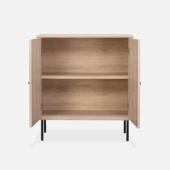 Buffet Effet Bois Rainuré 2 Portes 83,5 Cm -Maison Meubles ibragcabinet 73bf7d04b4e604c3d8886365f5170f06