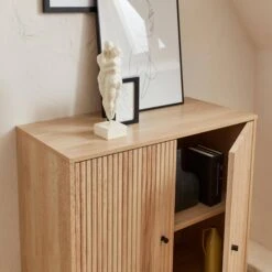 Buffet Effet Bois Rainuré 2 Portes 83,5 Cm -Maison Meubles ibragcabinet 7acb585d38d8994458a71ef30906f86e