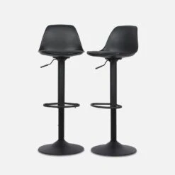Tabouret Bar Réglables 61,5/83,5cm Simili Cuir (lot De 2) Couleur : Noir -Maison Meubles ibsajfullbk fadfc6d37a780e0cde363924f1c10a6c