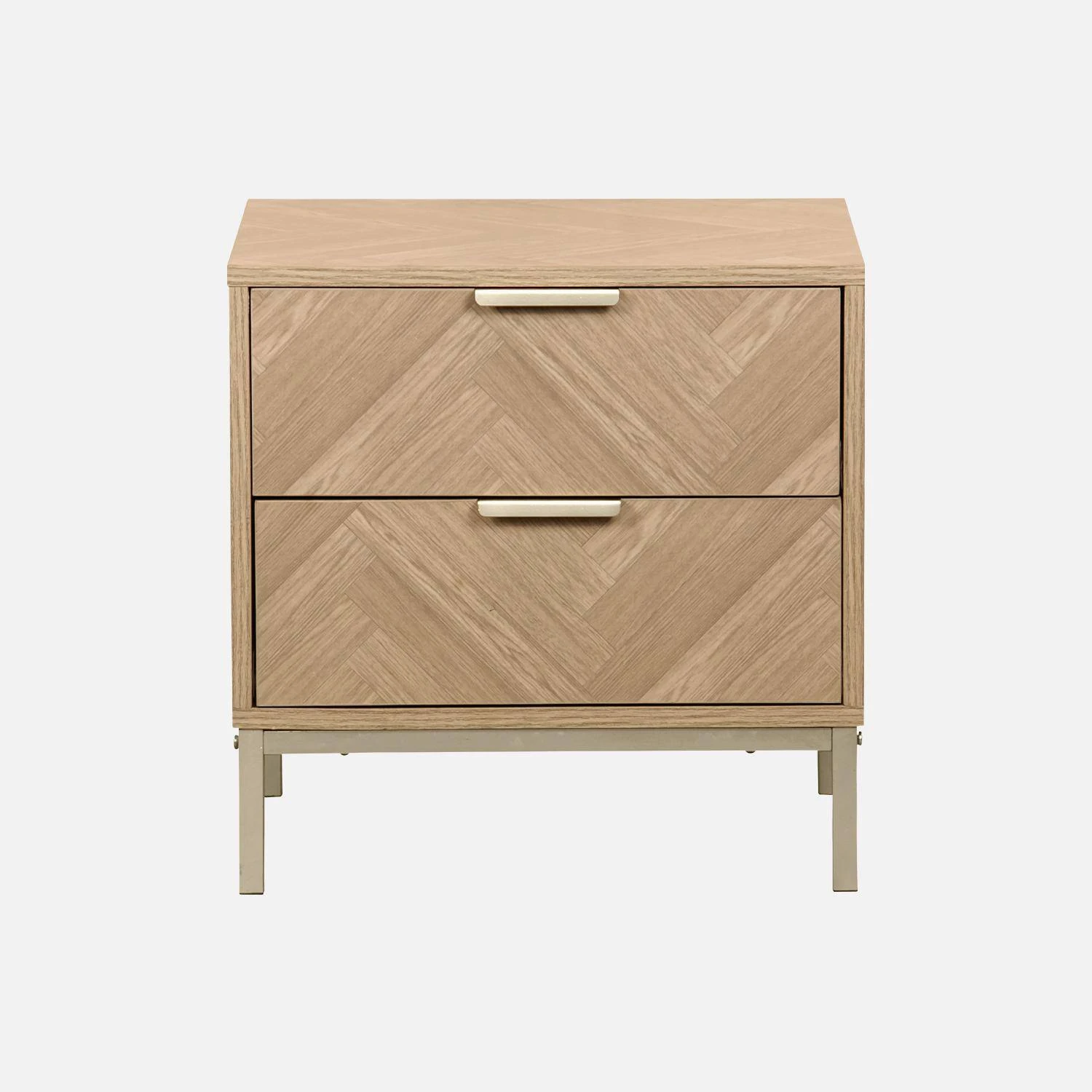 Table De Chevet Effet Bois Décor Chevrons 4 Table De Chevet Effet Bois Décor Chevrons – Image 4