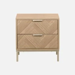 Table De Chevet Effet Bois Décor Chevrons (lot De 2) -Maison Meubles ibudbesidex2 0c98bcf6899052d9f4a3f1bfd4bc226c