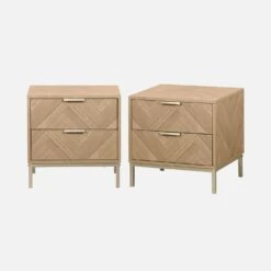 Table De Chevet Effet Bois Décor Chevrons (lot De 2) -Maison Meubles ibudbesidex2 3f40fe207cdce83eb221a5b0e0d03e36