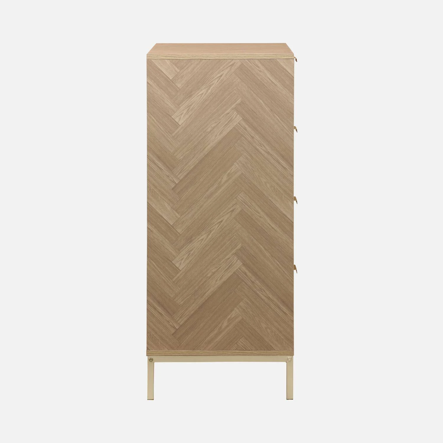 Commode De Rangement Décor Chevrons 4 Tiroirs 5 Commode De Rangement Décor Chevrons 4 Tiroirs – Image 5