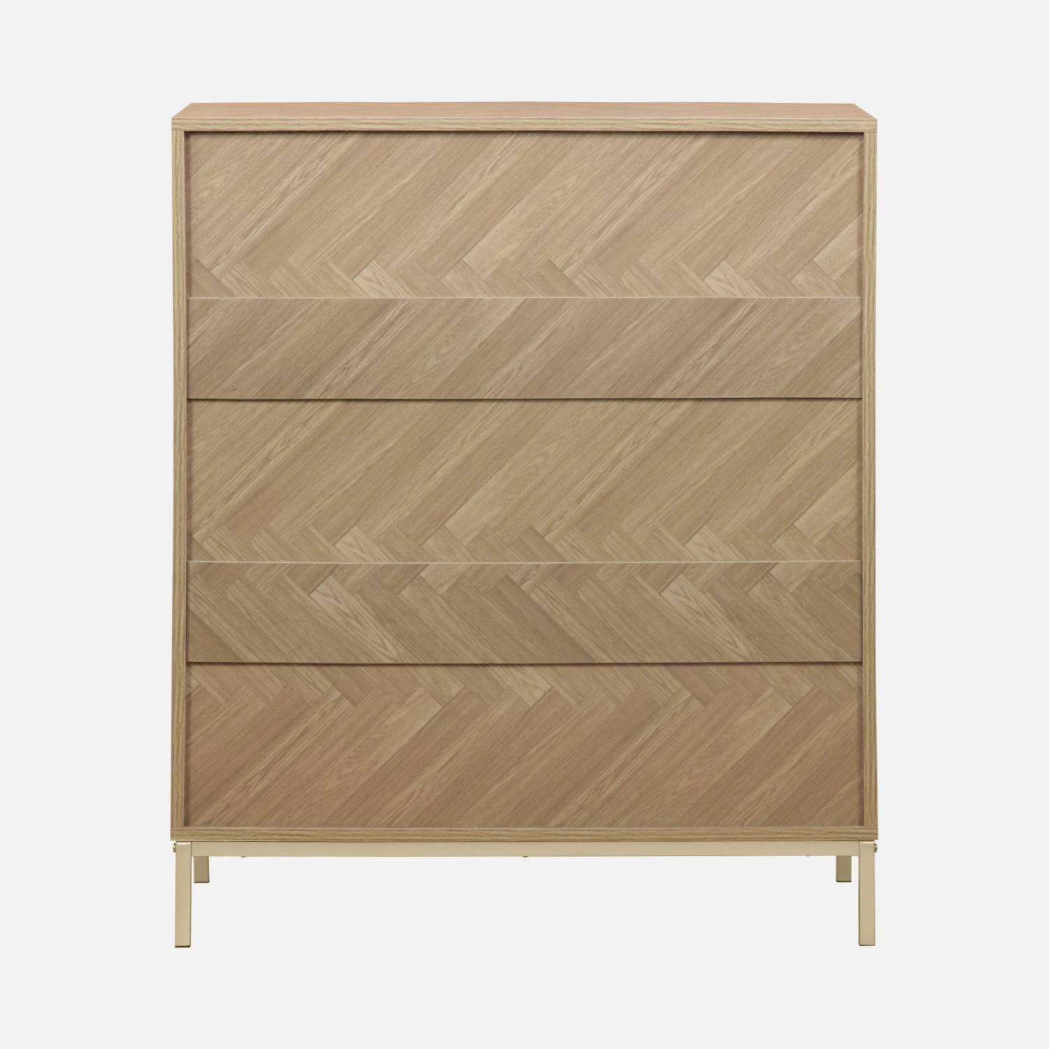 Commode De Rangement Décor Chevrons 4 Tiroirs 7 Commode De Rangement Décor Chevrons 4 Tiroirs – Image 7