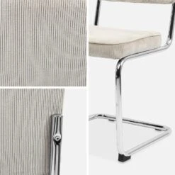 Chaise Cantilever Velours Côtelé (lot De 2) Couleur : Grège -Maison Meubles ichrmjcrgyx2 7118ee35f68e9e7ac3d9b14fb3696f29