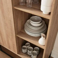 Vaisselier Métal Et Effet Bois 1 Porte -Maison Meubles idcab100nat 1ff266eab6ff1f6c7287bbba231b6ef4