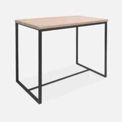 Table Haute Et 4 Tabourets De Bar Acier Et Effet Bois Couleur : Noir -Maison Meubles ids100r4 4834ade49db55da581ab83fe855fecc7