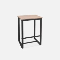 Table Haute Et 4 Tabourets De Bar Acier Et Effet Bois Couleur : Noir -Maison Meubles ids100r4 95634b96e6992f10b65c85c5d9413c6d