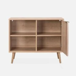 Buffet Scandinave Décor Bois Et Cannage Arrondis 1 Portes 80cm -Maison Meubles ievasideboardm 37e64230589b3c1f3708c8678b228f95