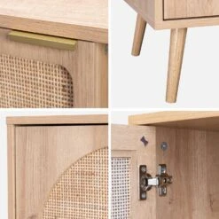 Buffet Scandinave Décor Bois Et Cannage Arrondis 1 Portes 80cm -Maison Meubles ievasideboardm 556a353fb00d1bf6f97377e16dcf988c