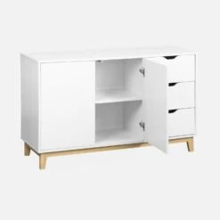 Buffet Effet Bois Pieds Bois 2 Portes 120 Cm -Maison Meubles ifkbuffet bff1a0ddec7edd748aa39335fae269ef
