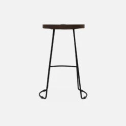 Tabouret De Bars Bois De Manguier Et Acier, Repose Pieds, 65cm (lot De 2) Couleur : Teinté Noyer -Maison Meubles ijabst65x2wal a7a6fbb95fe9d7077ffb46a455121d1a
