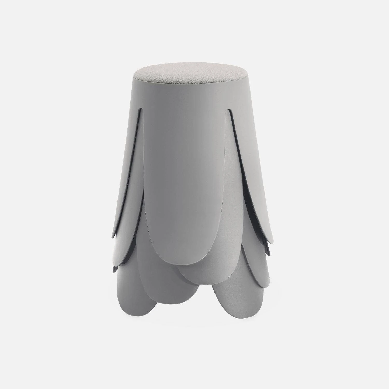 Set De 4 Tabourets Empilables Bouclette Texturée Couleur : Gris Clair 3 Set De 4 Tabourets Empilables Bouclette Texturée Couleur : Gris Clair – Image 3