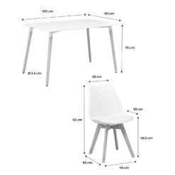 Table à Manger Scandinave Pieds Bois 4 Chaises -Maison Meubles iscadinsetwh 938cf79554aa6863fbaade242fb18f7b