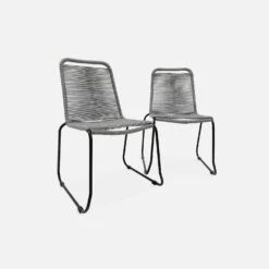 Chaise Jardin En Corde Empilable (lot De 2) Couleur : Gris Clair -Maison Meubles ropechrx2lgy 04e1e040eb83a847aae2e66671d9124a