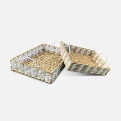 Plateau Avec Poignées Paille Tressée (lot De 2) 11 Plateau Avec Poignées Paille Tressée (lot De 2) -Maison Meubles trayx2natwh fbe2921ae9a7e6732a631e3b1e6baaa4